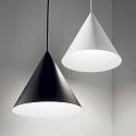 Ideal Lux Pendant luminaire, A-LINE, Ø 30cm, E27, matt black / shade white on the inside