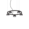 Luminaire à suspension MINOR ROUND 5 flammes GX53 IP20, noir , revêtement en poudre