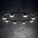 Ideal Lux Luminaire à suspension MINOR ROUND 8 flammes GX53 IP20, noir , revêtement en poudre