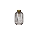 Luminaire à suspension MINT-1 E27 IP20, couleurs fumée, laiton satiné