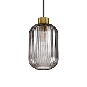 Luminaire à suspension MINT-3 E27 IP20, couleurs fumée, laiton satiné
