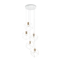 Luminaire � suspension ICE 5 flammes E27 IP20, blanche, laiton satin�