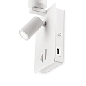 LED wall luminaire GEA MAP2 SQUARE, E27 + LED spot, 2 switches, without shade