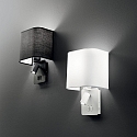 LED wall luminaire GEA MAP2 SQUARE, E27 + LED spot, 2 switches, without shade