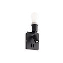 Luminaire mural GEA MAP2 SQUARE pivotant, avec interrupteur, sans abat-jour E27 IP20, noir , rev�tement en poudre