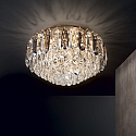 Ideal Lux Ceiling luminaire MAGNOLIA, incl. 7x G9 3.2W 3000K, gold / chrystal / smoked glass