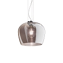 Pendant luminaire BLOSSOM, � 32cm / H 243cm, E27, smoked glass / chrome / transparent cable