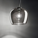 Ideal Lux Pendant luminaire BLOSSOM, � 32cm / H 243cm, E27, smoked glass / chrome / transparent cable