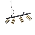 Spot DYNAMITE SP4 pivotant, rotatif GU10 IP20, noir , laiton satin�