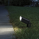 LED floor spot STARLIGHT, IP68, � 7.5cm, aluminium, dark grey, 10W 3000K 850lm, open cable end