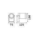 LED floor spot STARLIGHT, IP68, � 7.5cm, aluminium, dark grey, 10W 3000K 850lm, open cable end