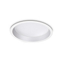 Recessed LED luminaire DEEP, IP20, � 21cm, aluminium white / diffus, 30W 3000K 3200lm 77�
