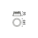 Ideal Lux Recessed LED luminaire DEEP, IP20, � 10.3cm, aluminium white / diffus, 10W 4000K 1200lm 70�
