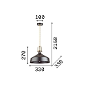 Ideal Lux Luminaire à suspension ERIS-2 E27 IP20, or mat, noir 