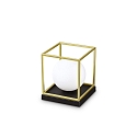 Lampe de table LINGOTTO TL1 BIG angulaire, avec interrupteur E14 IP20, noir mat, laiton satiné 