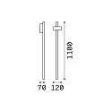 Ideal Lux outdoor floor lamp HUB 1100 IP54, anthracite