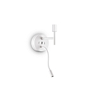 wall luminaire SET UP MAP2 2 flames, with flex arm, with USB connection E27 IP20, white