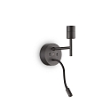 Ideal Lux wall luminaire SET UP MAP2 2 flames, with flex arm, with USB connection E27 IP20, black