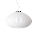 Pendant luminaire PLISSEE, Ø 45cm, E27, blown edged glass, chrome