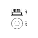 Plafonnier encastré OFF 218 rond IP20, blanche