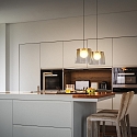 Ideal Lux Pendant luminaire FADE with glass diffuser and coulour grade, incl. G9 3W 3000K 300lm, amber