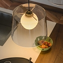 Ideal Lux Pendant luminaire FADE with glass diffuser and coulour grade, incl. G9 3W 3000K 300lm, amber