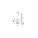 Ideal Lux pendant luminaire CARTA 1 flame, round, adjustable E27 IP20, white