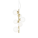 Luminaire à suspension PERLAGE rond, 14 flammes G9 IP20, laiton satiné 