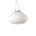 Pendant luminaire PLISSEE, Ø 35cm, E27, blown edged glass, chrome