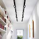 Projecteur triphas� POV TRACK LED carr�, avec adaptateur LED IP20, noir 