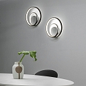 Ideal Lux wall luminaire OZ AP DALI/PUSH round, DALI controllable IP20, black matt dimmable