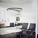 Ideal Lux pendant luminaire OZ D80 DALI/PUSH round, DALI controllable IP20, black matt dimmable