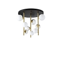 Luminaire de plafond PERLAGE 9 flammes G9 IP20, blanche, laiton satiné gradable