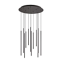 Luminaire à suspension FILO 12 flammes IP20, noir 