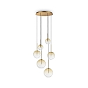 Luminaire à suspension EQUINOXE 6 flammes G4 IP20, ambre 