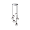 Luminaire à suspension EQUINOXE 6 flammes G4 IP20, couleurs fumée 