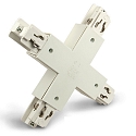 Connecteur en X triphasé CLASSIC, scintillant, blanche