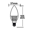 ISOLED Lampe en forme de bougie LED E14 4,5W 350lm 2700K 360° CRI 80 