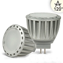 Pin based LED reflector lamp MR11 diffuse, 12V AC / DC, G4, 4W 4000K 200lm 120�, dimmable