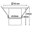 ISOLED Recessed LED spot, IP40, � 5.2cm, 3W 3000K 200lm 45�, warm white, fixed optics, brushed aluminium