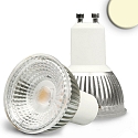 LED spot GLASS-COB, GU10, 6W 2700K 460lm 405cd 70�, dimmable, silver / clear, structured