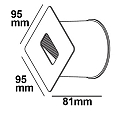 ISOLED Outdoor LED wall luminaire, recessed, IP65, angular, downbeam, 3W 3000K 100lm 60�, incl. mounting box