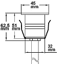 ISOLED Recessed outdoor LED spot, IP67, 12V AC / DC, 2W CREE, 3000K 160lm 60�, inox steel / clear