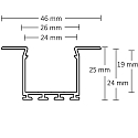 ISOLED Profil d'installation WING20, aluminium