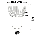 ISOLED LED spot from diffuse glass, GU10, 6W, 120�, neutral white