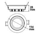 ISOLED Lumi�re encastr�e pivotant, dimmable IP40, blanche gradable 16W 1120lm 4200K 72� 72� CRI 80-89