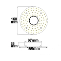 ISOLED LED Conversion board � 16cm, 100-277V AC, 14W 3000K 1630lm 120�, incl. magnetic holder + HF motion sensor + Transformer
