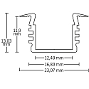ISOLED Profil de surface/montage DIVE12, aluminium anodis�