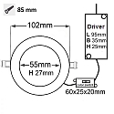 ISOLED Downlight plat IP20, blanche gradable