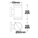 ISOLED Outdoor wall luminaire Up&Down, IP54, with Lichtringen, 2x GX53, excl. lamps, aluminium, anthracite